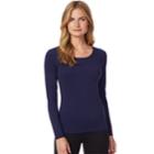 Women's Heat Keep Scoopneck Long Sleeve Top, Size: Xl, Blue (navy)