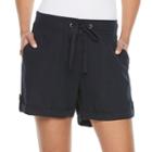 Women's Croft & Barrow&reg; Linen Blend Shorts, Size: Large, Blue