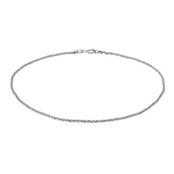 Sterling Summer Sparkle Chain Anklet, Women's, Size: 9, Silver