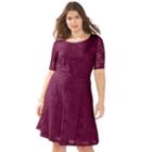 Juniors' Plus Size Wrapper Lace A-line Dress, Teens, Size: 1xl, Dark Red