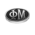 Phi Mu, Logoart Sterling Silver Oval Bead, Women's, Grey