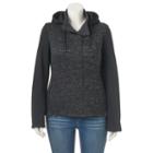 Juniors' Plus Size Sebby Marled Fleece Zip-up Jacket, Girl's, Size: 3xl, Black