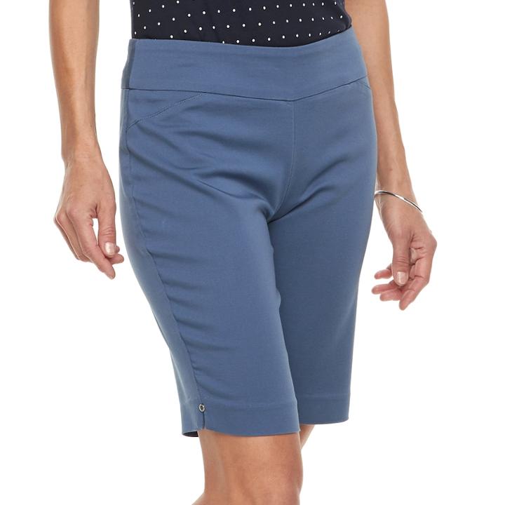 Women's Croft & Barrow&reg; Polished Pull-on Bermuda Shorts, Size: 12, Med Blue