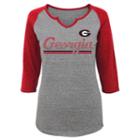 Juniors' Georgia Bulldogs Over The Line Tee, Women's, Size: Xl, Dark Grey