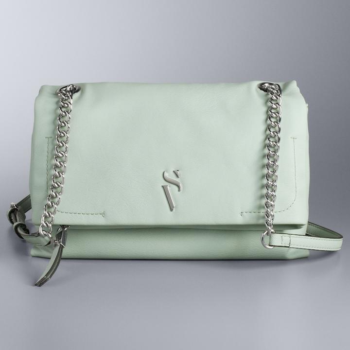 Simply Vera Vera Wang Garrison Double Entry Flap Crossbody Bag, Women's, Med Green