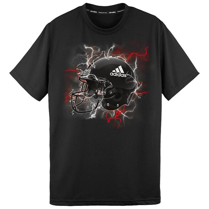 Boys 8-20 Adidas Football Helmet Tee, Boy's, Size: M 10-12, Black