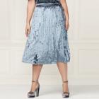Lc Lauren Conrad Runway Collection Pleated Velvet Skirt - Plus Size, Women's, Size: 20 W, Blue