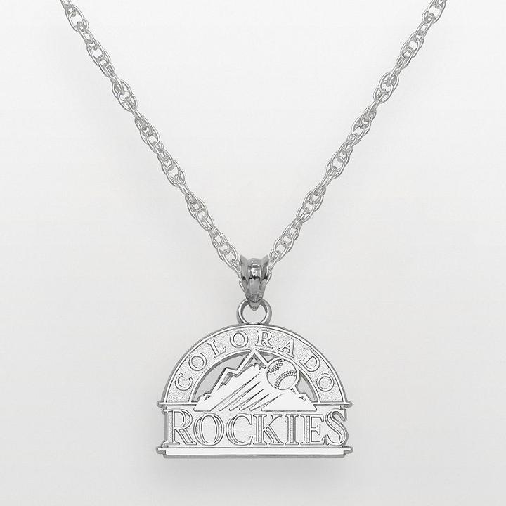 Logoart Colorado Rockies Sterling Silver Logo Pendant, Women's, Size: 18, Grey
