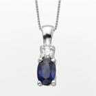 The Regal Collection 14k White Gold Genuine Sapphire And Igl Certified Diamond Accent Pendant, Women's, Size: 18, Blue