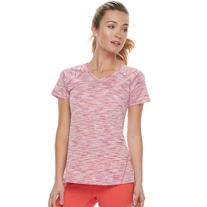 Women's Tek Gear&reg; Space Dye Base Layer Tee, Size: Large, Med Pink