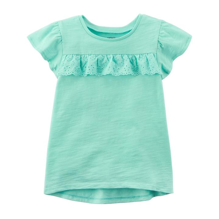 Girls 4-8 Carter's Ruffle High-low Tee, Size: 7, Lt Green
