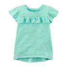Girls 4-8 Carter's Ruffle High-low Tee, Size: 7, Lt Green