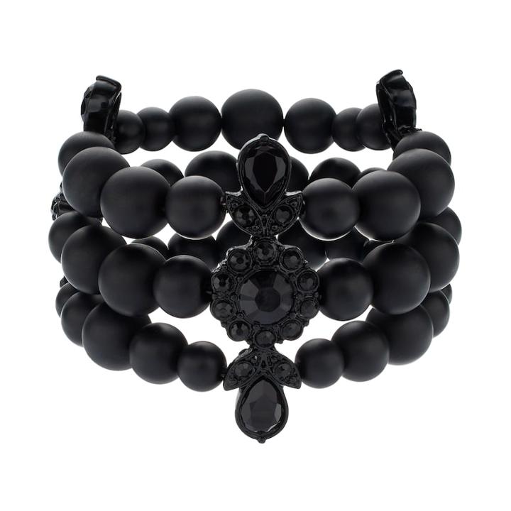 Simply Vera Vera Wang 10th Anniversary Beaded Multi Strand Stretch Bracelet, Women's, Black