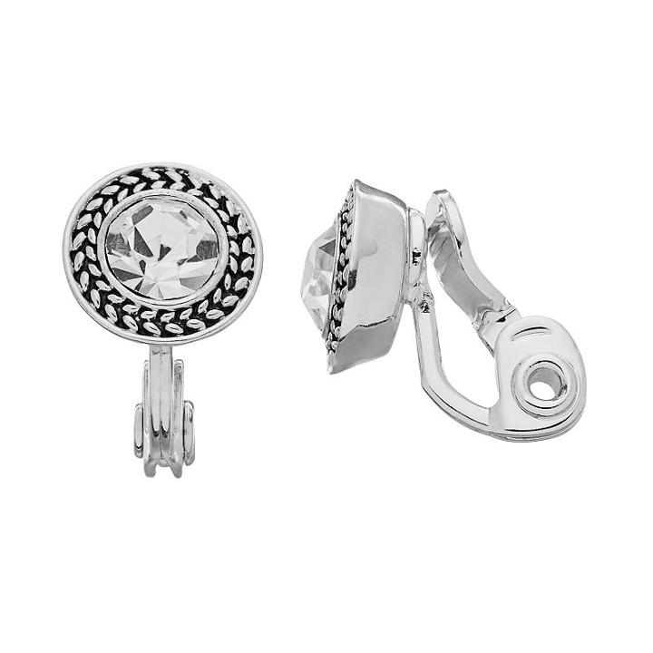 Napier Clip-on Stud Earrings, Women's, White