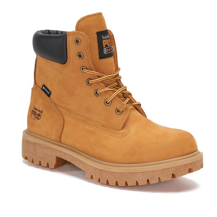 Timberland Pro Direct Attach Men's Waterproof 6-in Steel Toe Work Boots, Size: Medium (12), Med Yellow