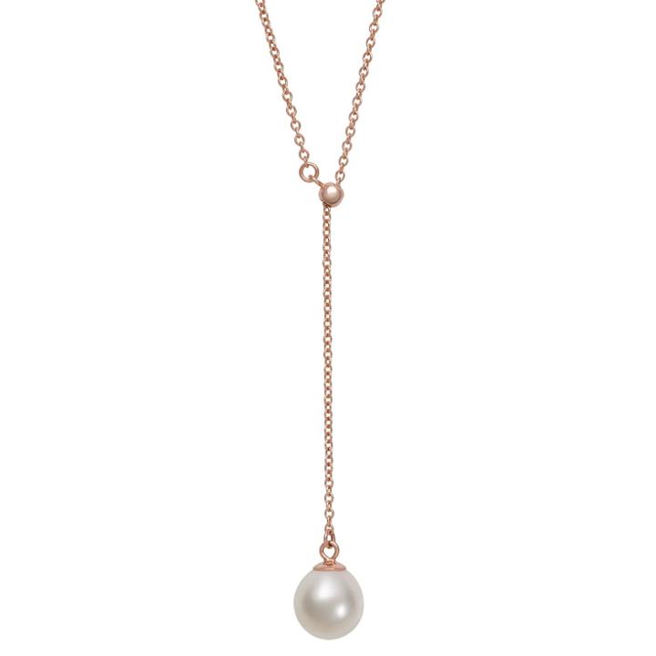 14k Rose Gold Over Silver Freshwater Cultured Pearl Lariat Necklace, Women's, White