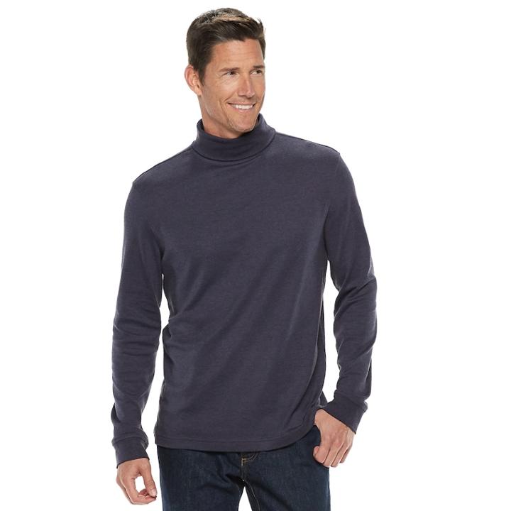 Men's Croft & Barrow&reg; Classic-fit Easy-care Interlock Turtleneck, Size: Small, Drk Purple