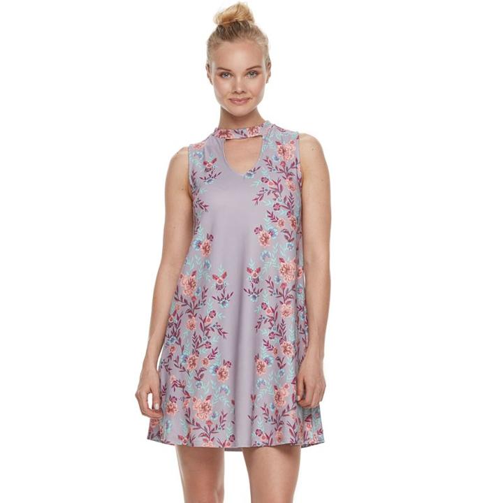 Juniors' Mudd&reg; Keyhole Swing Dress, Teens, Size: Small, Purple