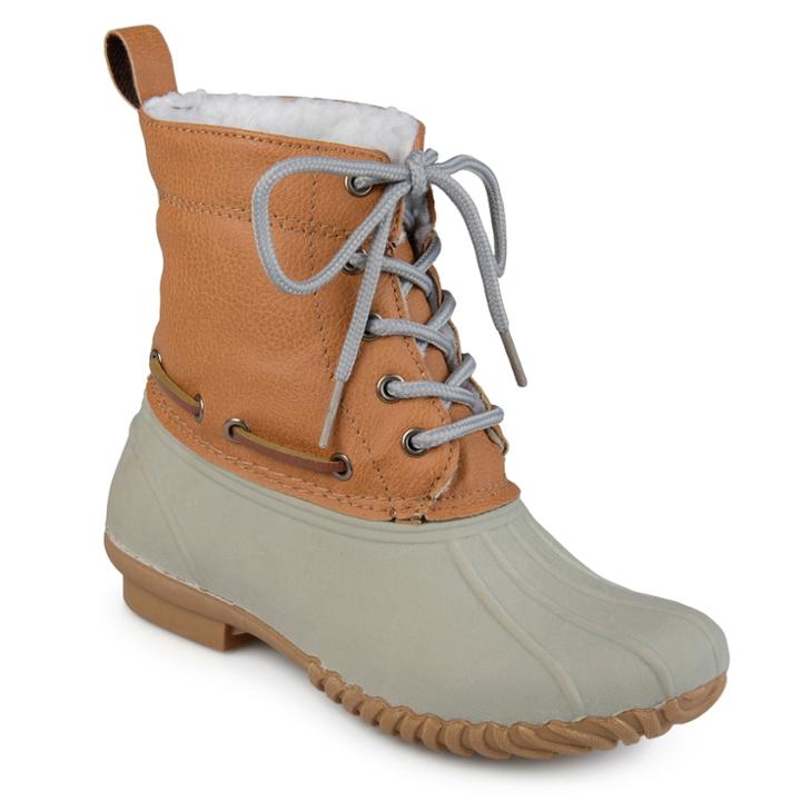 Journee Collection Matilda Girls' Water Resistant Winter Duck Boots, Size: 3, Grey