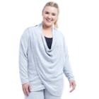 Plus Size Balance Collection Celeste Wrap Cardigan, Women's, Size: 2xl, Light Grey
