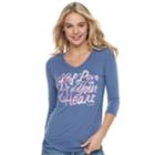 Juniors' Love This Life Keep Love In Your Heart Graphic Tee, Teens, Size: Small, Blue