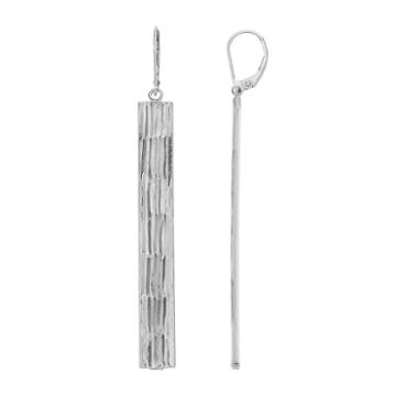 Amore By Simone I. Smith Sterling Silver Textured Stick Drop Earrings, Women's
