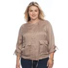 Plus Size Apt. 9&reg; Utility Jacket, Women's, Size: 1xl, Brown Oth
