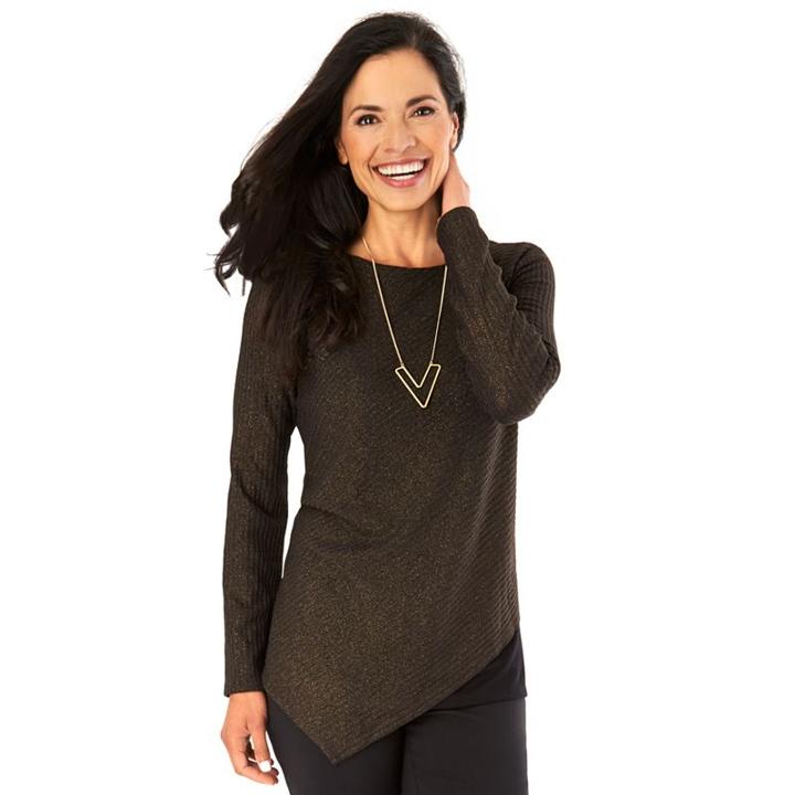 Women's Ab Studio Asymmetrical Popover Top, Size: Small, Ovrfl Oth