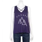 Juniors' Grayson Threads Criss-cross Wander Graphic Tank, Teens, Size: Xs, Blue (navy)