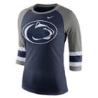 Women's Nike Penn State Nittany Lions Striped Sleeve Tee, Size: Small, Blue (navy)