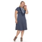Plus Size World Unity T-shirt Dress & Scarf Set, Women's, Size: 2xl, Blue (navy)