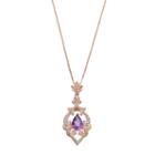 Sterling Silver Amethyst & Lab-created White Sapphire Filigree Pendant Necklace, Women's