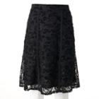 Women's Studio 253 Flocked Lace Skirt, Size: Small, Black
