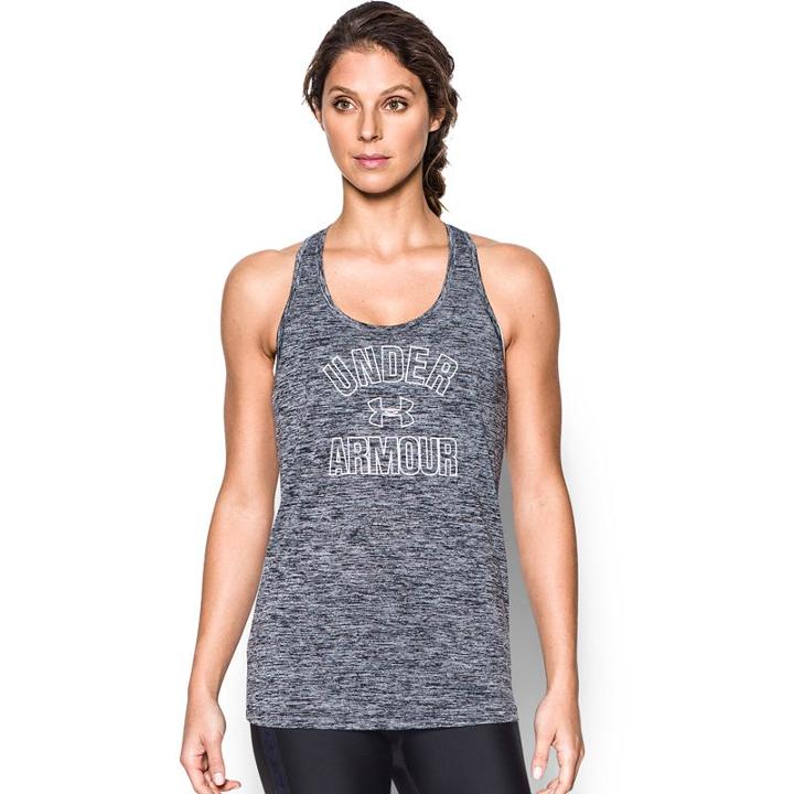 Women's Under Armour Tech Twist Graphic Tank, Size: Small, Black