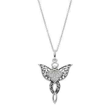 Sentimental Expressions Sterling Silver Cubic Zirconia Angel Of Blessing Necklace, Women's, Size: 18, White