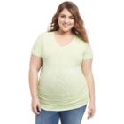 Plus Size Maternity Oh Baby By Motherhood&trade; Ruched V-neck Tee, Women's, Size: 2xl, Lt Yellow