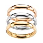 Steel City Stainless Steel Tri-tone Stack Ring Set, Women's, Size: 7, Multicolor