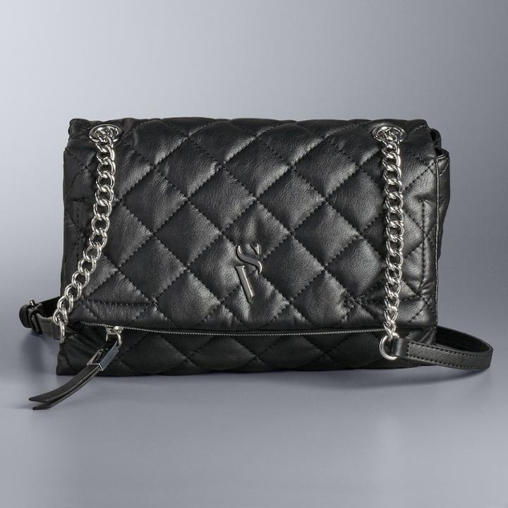 Simply Vera Vera Wang Puffy Crossbody Bag, Women's, Black
