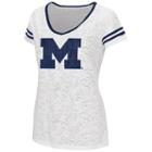 Juniors' Campus Heritage Michigan Wolverines Contrasting Ringer Tee, Women's, Size: Medium, Blue (navy)