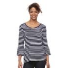Women's Croft & Barrow&reg; Bell Sleeve Peasant Top, Size: Medium, Blue