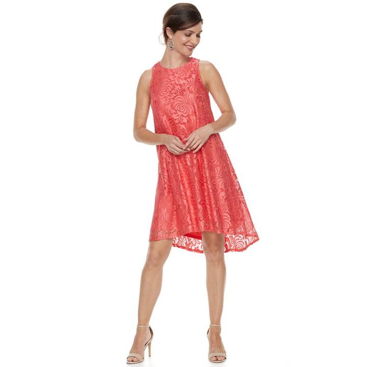 Women's Zac And Rachel Sleeveless A-line Lace Dress, Size: Xl, Pink Other