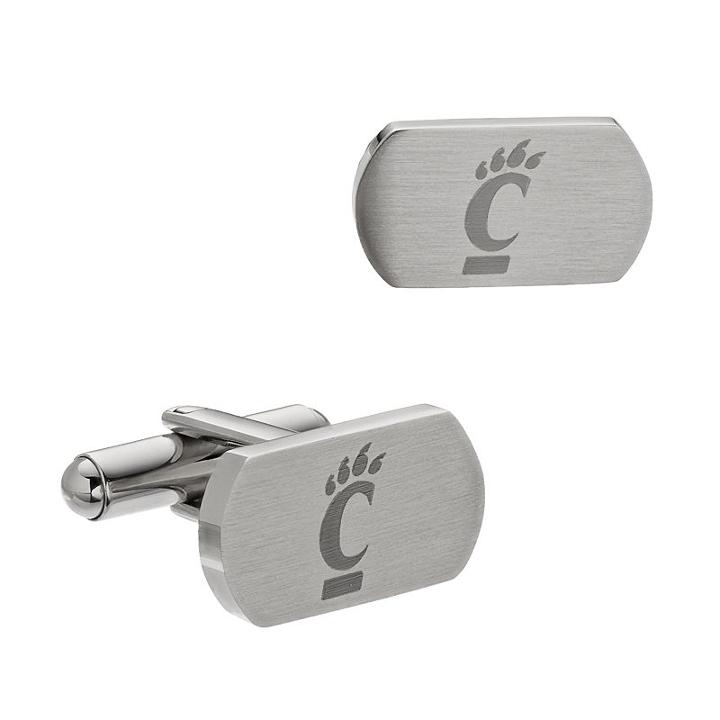 Fiora Stainless Steel Cincinnati Bearcats Cuff Links, Men's, Grey