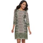 Petite Suite 7 Mixed Print Shift Dress, Women's, Size: 14 Petite, Green