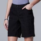 Women's Simply Vera Vera Wang Jacquard Bermuda Shorts, Size: 2, Black