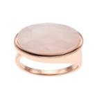 Olive & Ivy Rose Quartz Oblong Band Ring, Women's, Size: 7, Pink