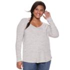 Juniors' Plus Size So&reg; Perfect V-neck Tee, Teens, Size: 2xl, White