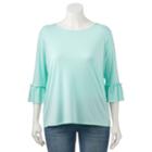 Juniors' Plus Size So&reg; Solid Bell Sleeve Tee, Teens, Size: 1xl, Turquoise/blue (turq/aqua)