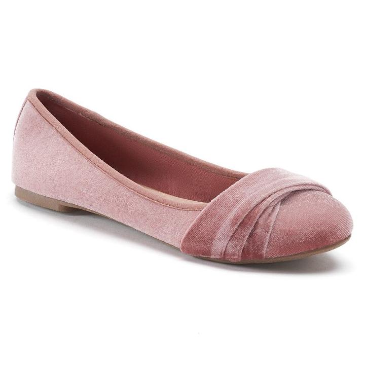 So&reg; Can't Even Women's Velvet Ballet Flats, Size: Medium (5), Pink Other