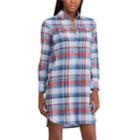 Women's Chaps Plaid Shirt Dress, Size: Medium, Blue