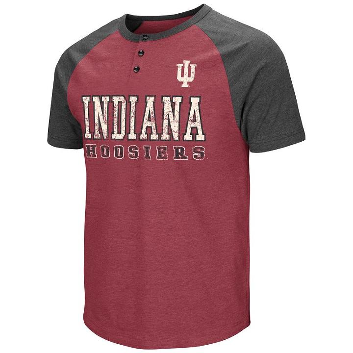 Men's Colosseum Indiana Hoosiers Spotter Henley, Size: Medium, Med Red